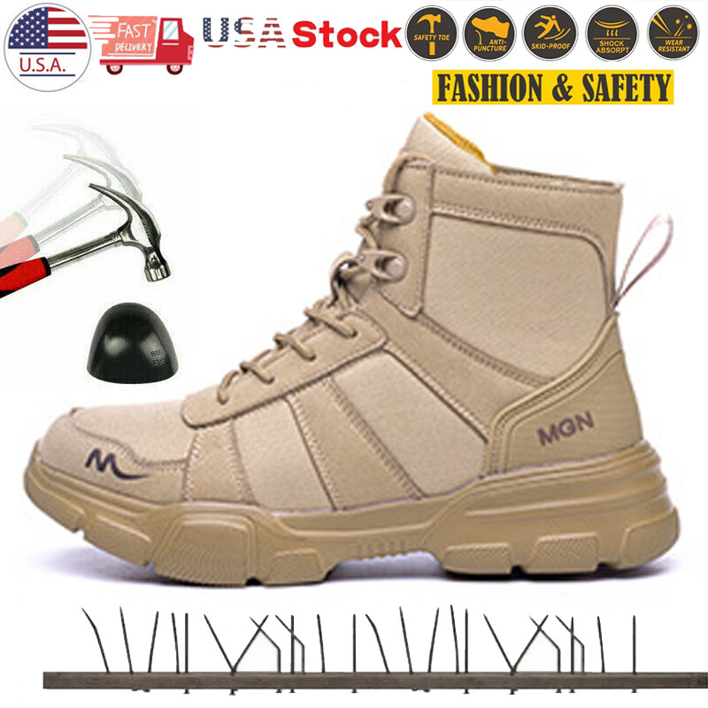 Mens Steel Toe Work Boots Safety Indestructible Combat Work Shoes Size 8-12 US