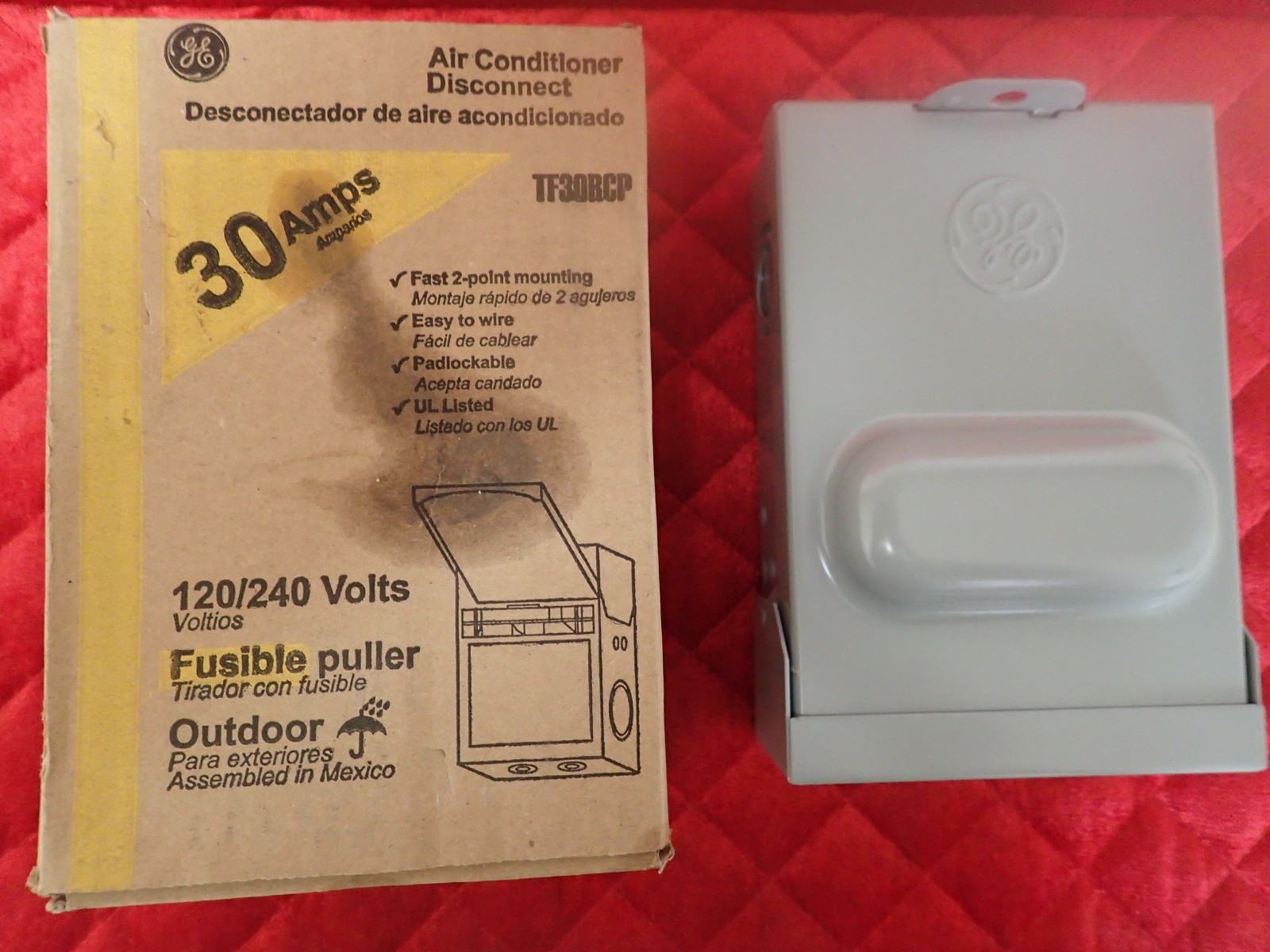 GE 30-Amp 120/240-Volt Fused Air Conditioner – Disconnect – TF30RCP (OB)