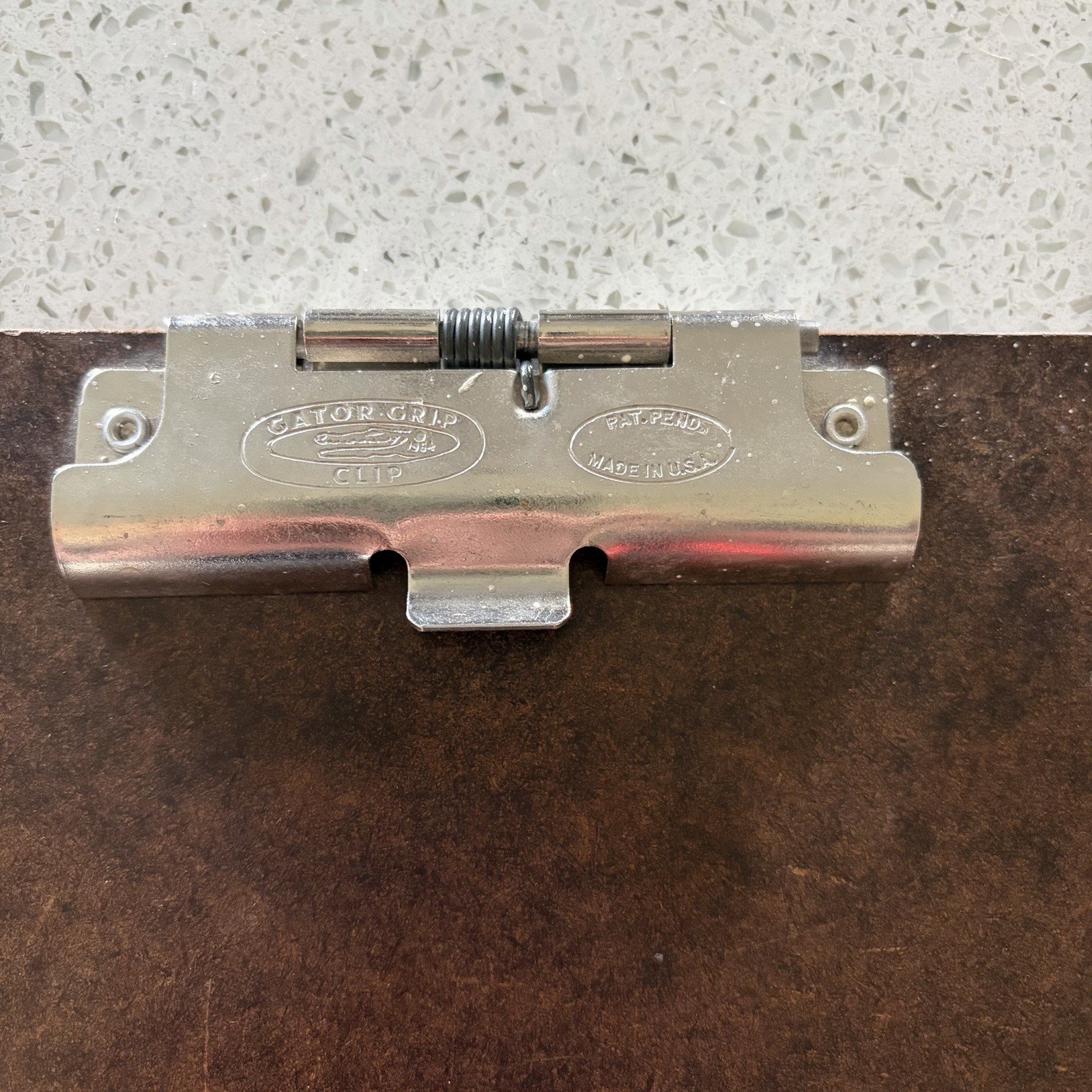 Vintage Gator-Grip Metal Clip Wood Hardboard Legal Size Clipboard 9×15.5in