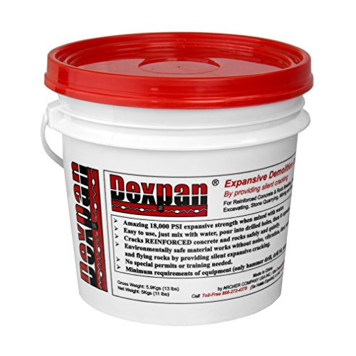 Dexpan Expansive Demolition Grout 11 Lb. Bucket for Rock Breaking, Concrete to F