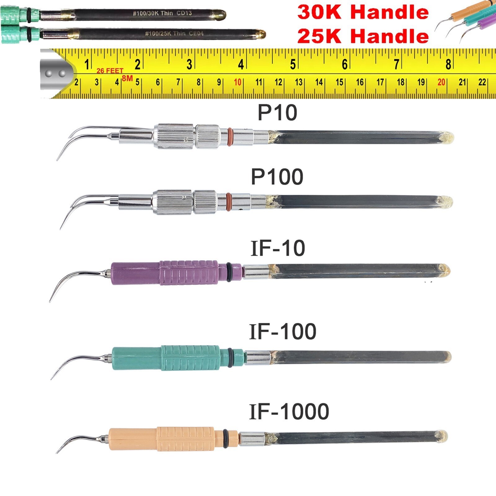 Inserts IF10 IF100 IF1000 P10 P100 Scaler Tip Dental Insert 30K/25K Tips