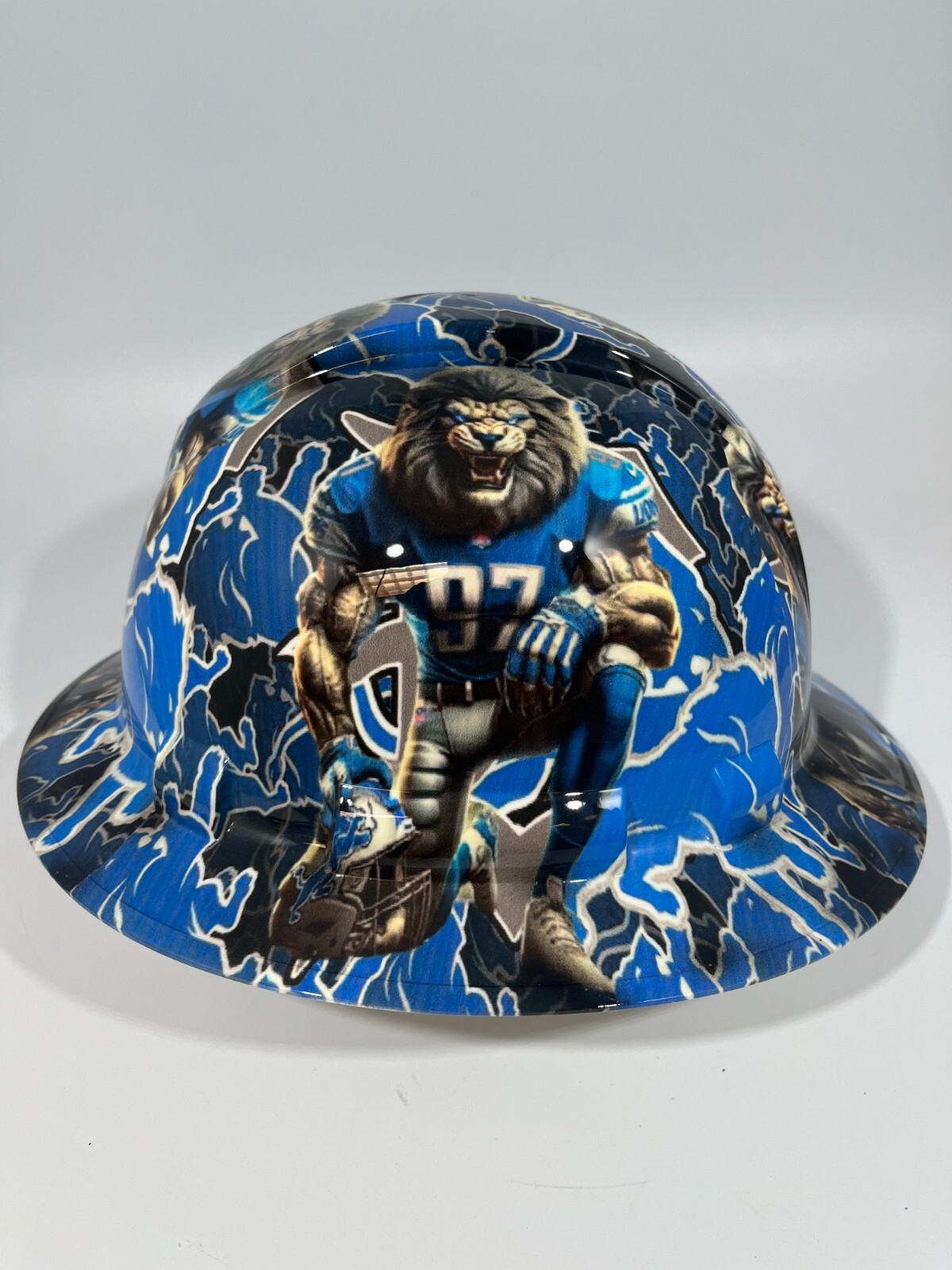 New Full Brim Hard Hat Custom Hydro Dipped DETROIT LIONS