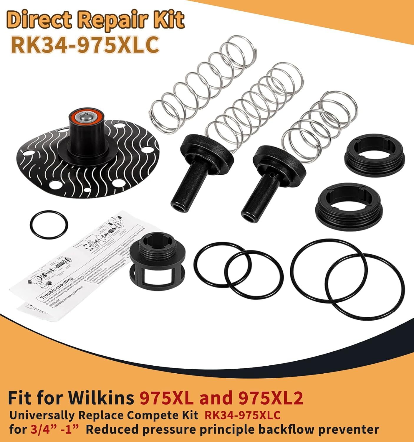 Inter Repair Kit For 3/4″-1″ Zurn Wilkins 975XL 975XL2 Backflow Preventer Parts