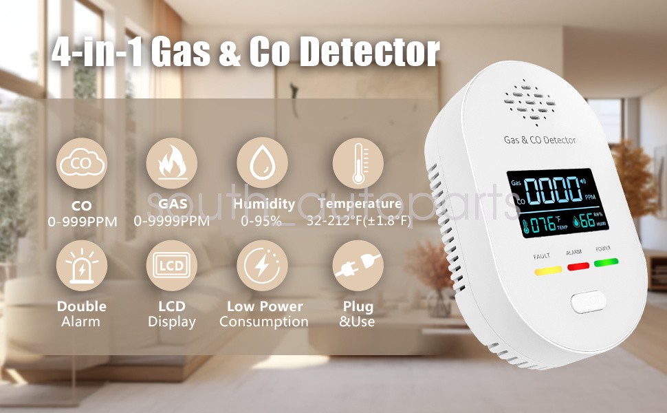 Digital Gas Leak Detector Alarm Sensor Propane Butane Methane Natural Catch US