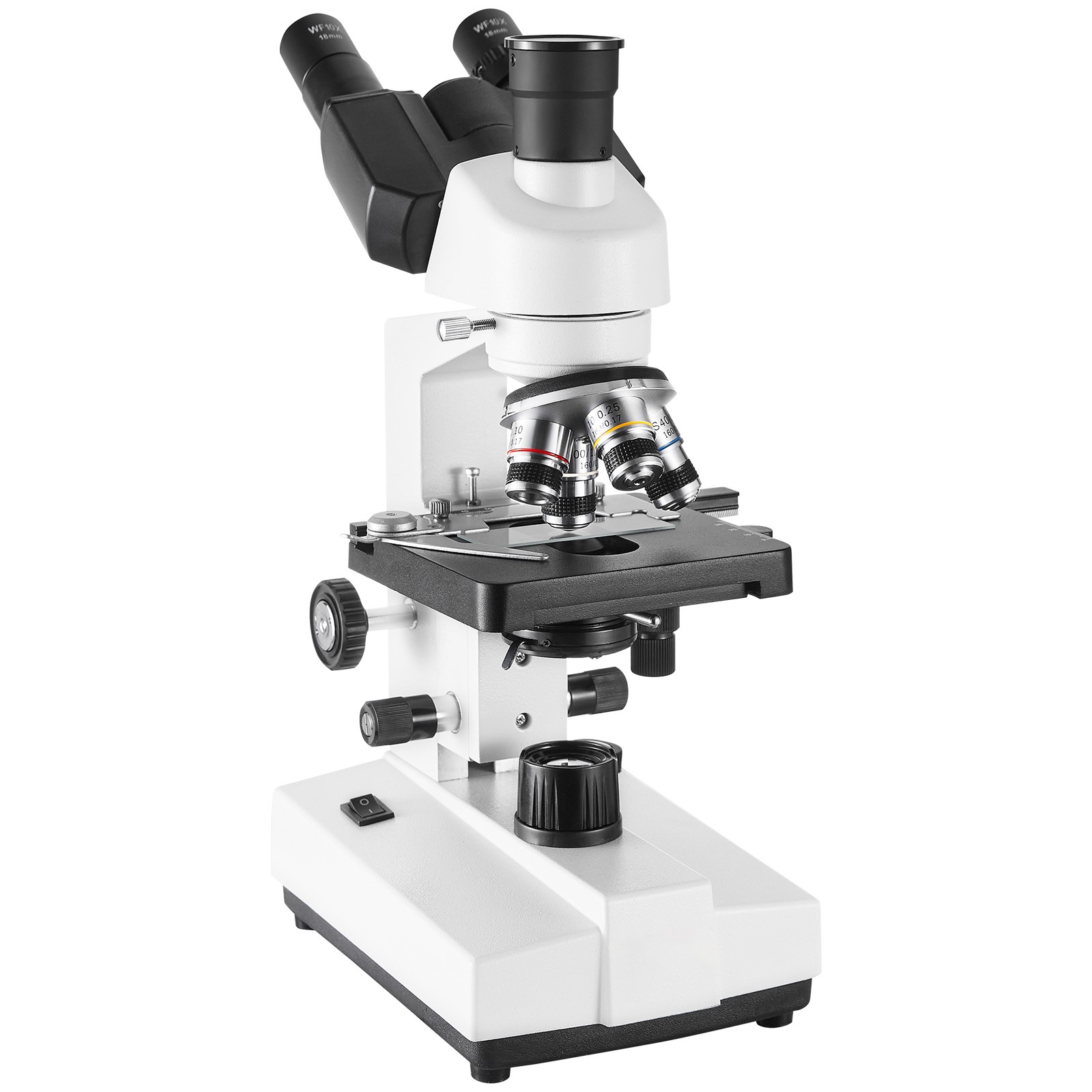 VEVOR Compound Trinocular Microscope 40X-5000X Two-Layer Mechanical Stage