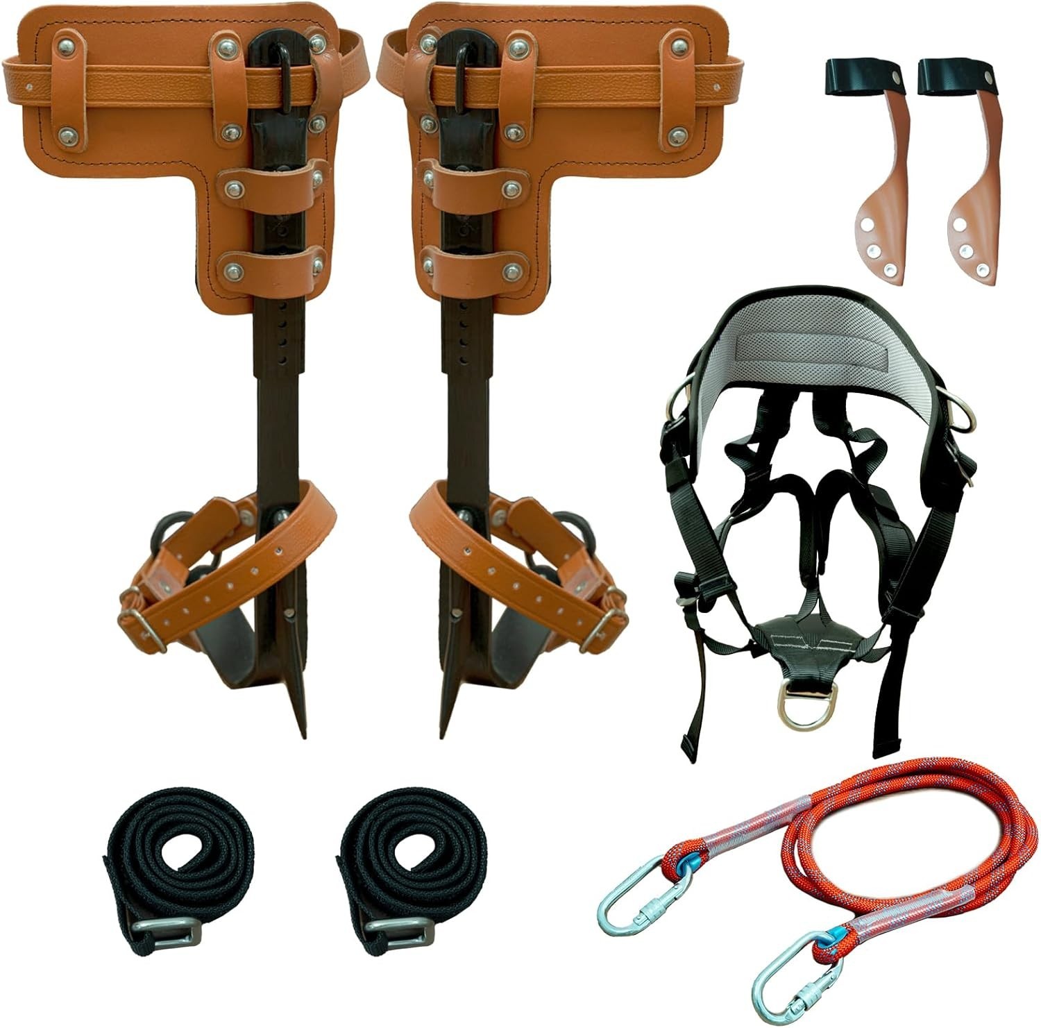 Tree Climbing Spikes Set,Tree Climbing Gear, 1 Pair Alloy Steel Climbing Spurs,3