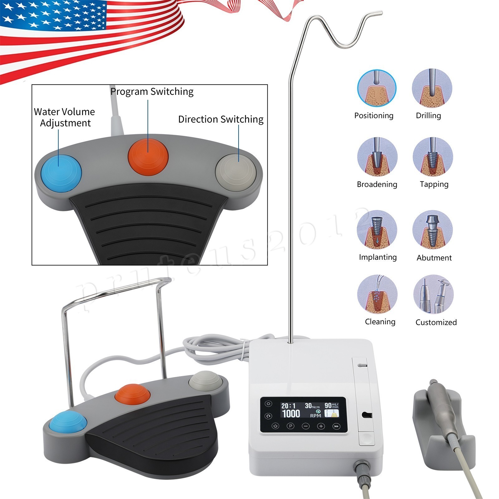 Dental Implant System Motor Surgical Brushless Motor+20:1 Contra Angle Handpiece