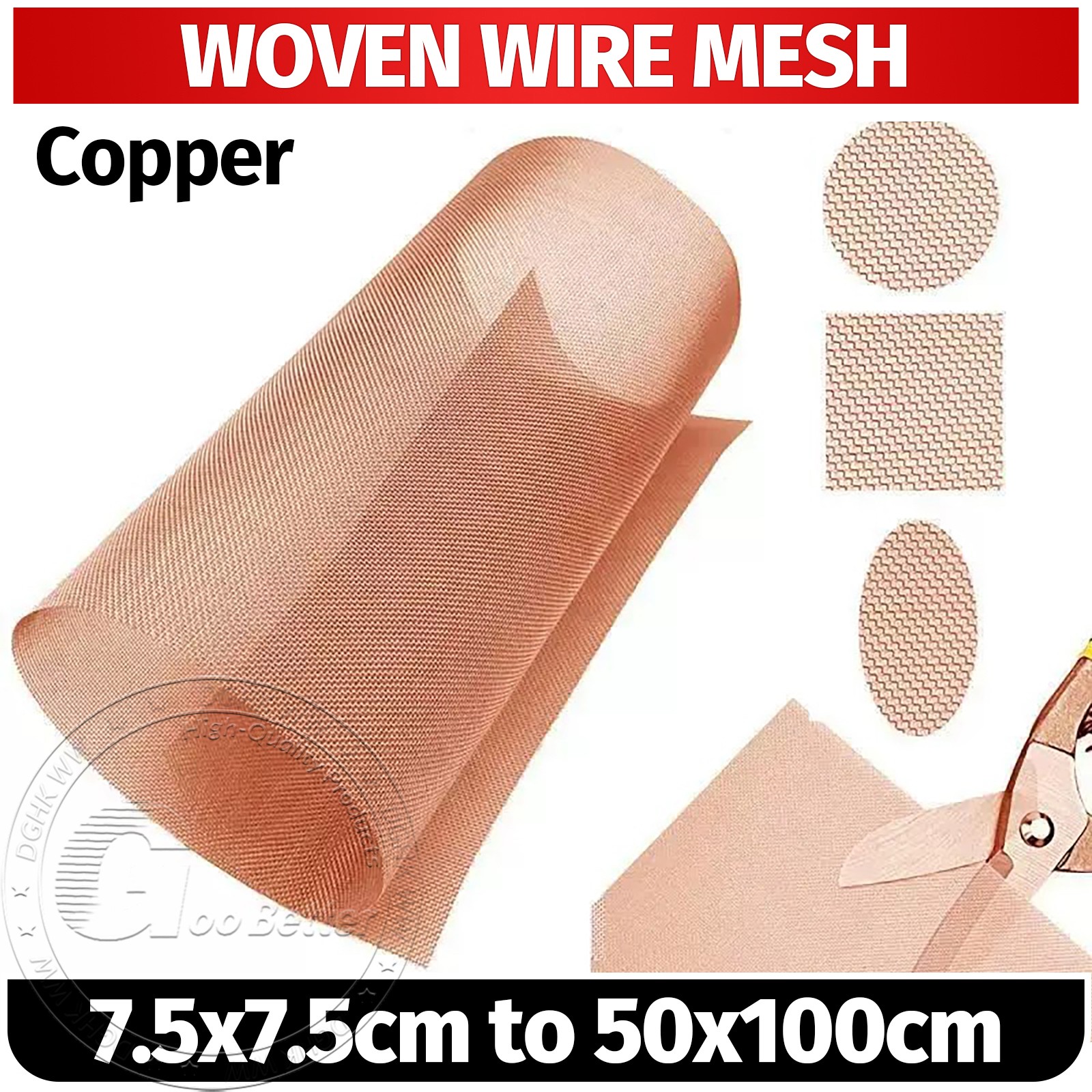 10-200 Mesh 99.9% Copper Screen Woven Mesh Screen Copper Mesh Cloth