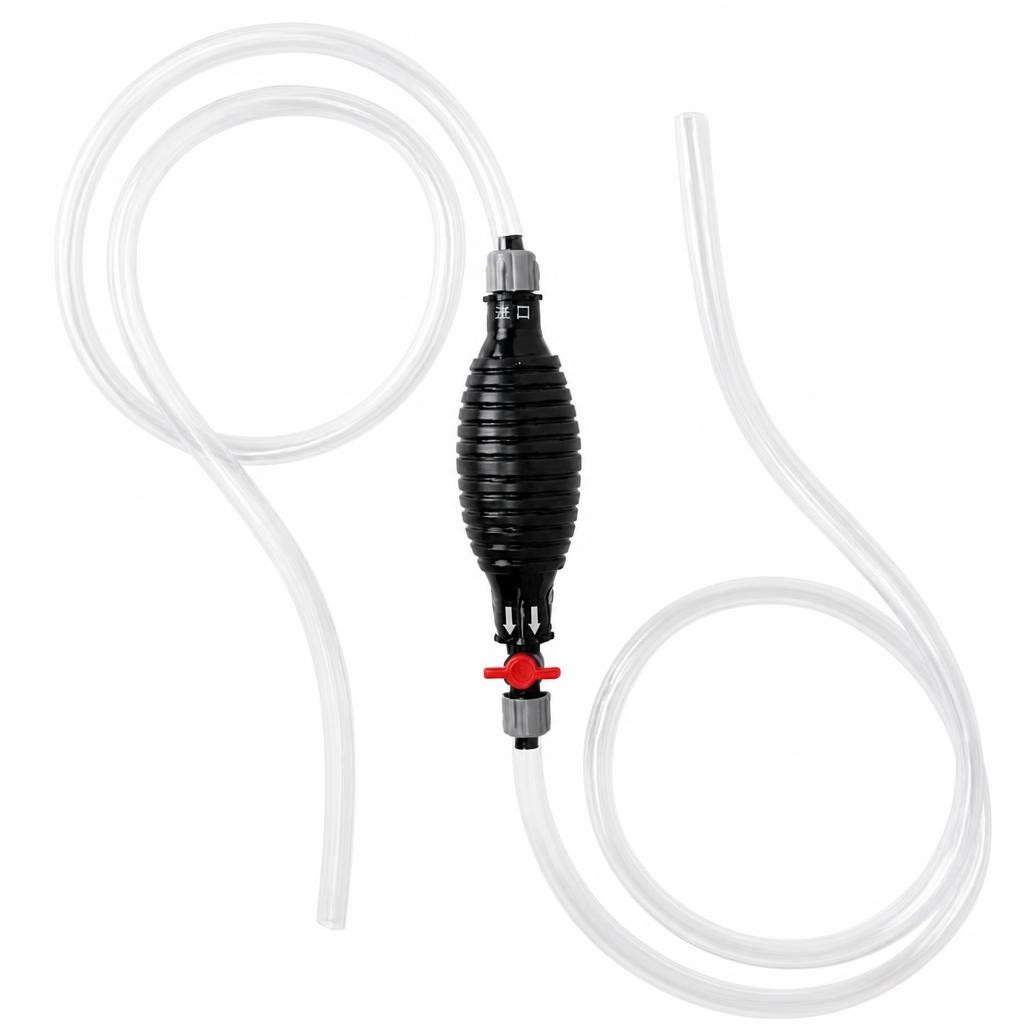 9.8Ft Siphon Hose Transfer Hand Pump With Flow Valve For Gasoline Oil Water Fuel