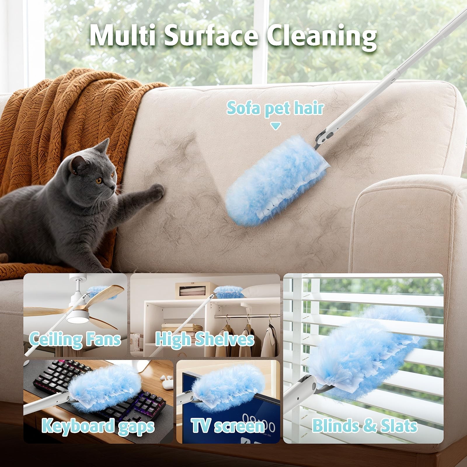 30 Count Duster Kit Refills 1*3 ft Extendable+30 Count, 30 Count+ 1 Handle