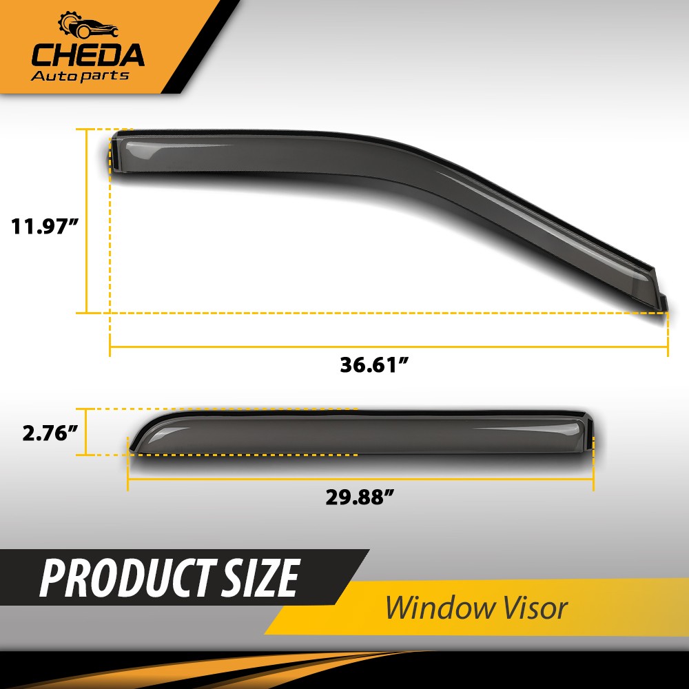 Fit For Ford F150 Raptor Super Duty SuperCrew 2015-2026 Window Visor Rain Guards