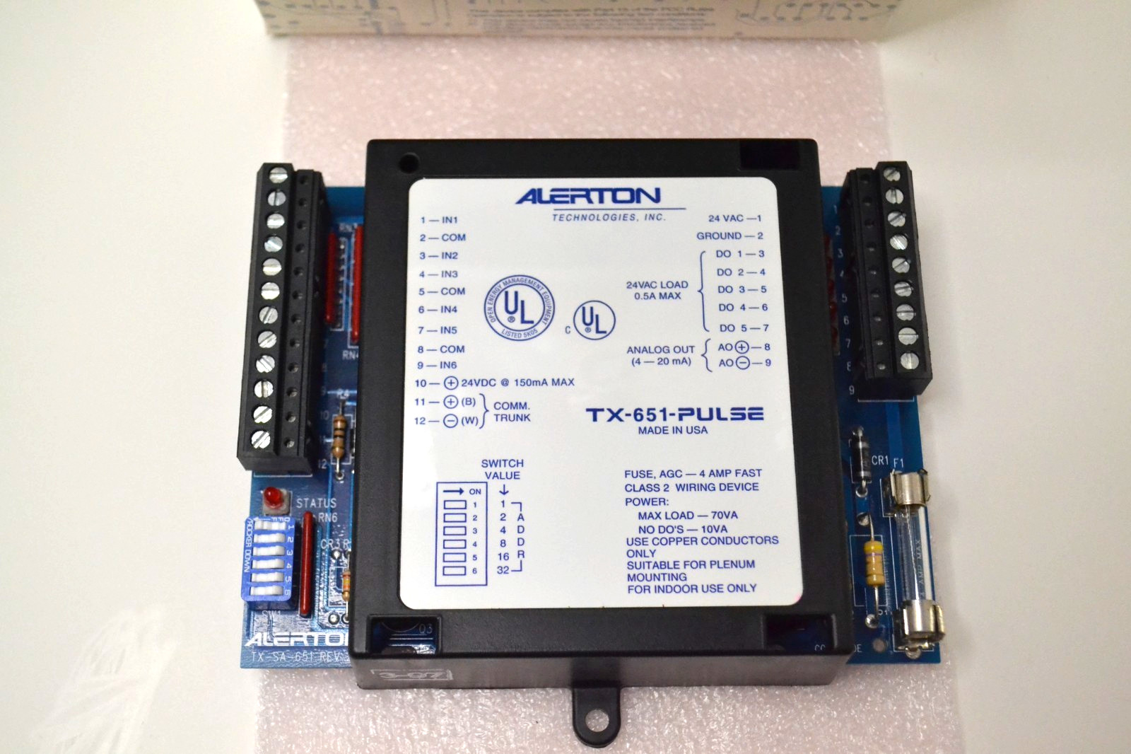 Alerton TX-651-PULSE TX-SA-651 Rev 2 Controller 24VAC HVAC 6 Input 5 Output
