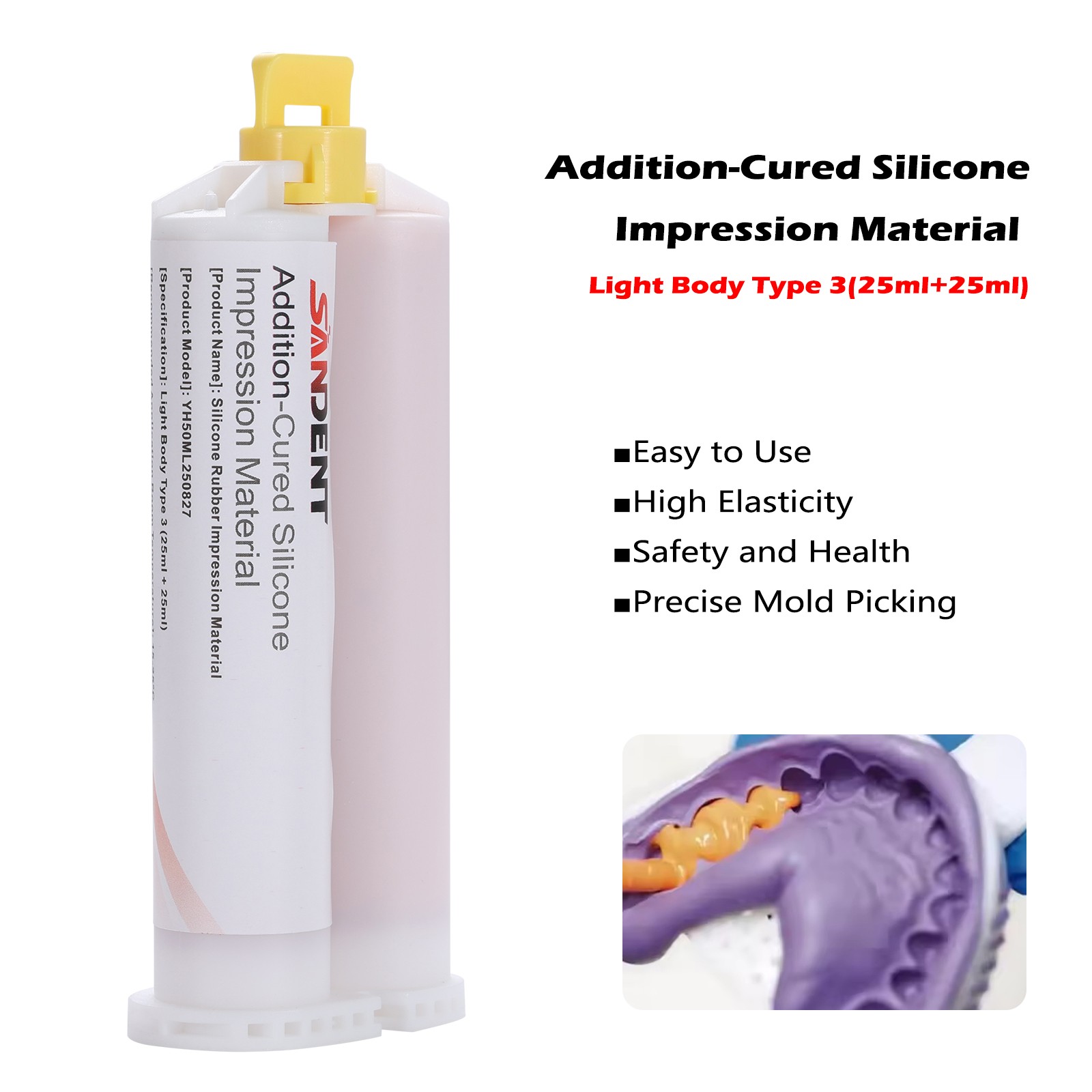 Type-3 Light Body Regular Set VPS Impression Material 50Ml +5 Intraoral&Mix Tips