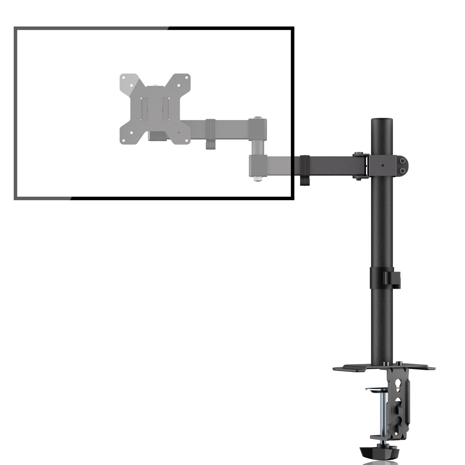 Bracwiser Monitor Mount Single Fully Adjustable Arm Fits One Screen 13-32 inc…