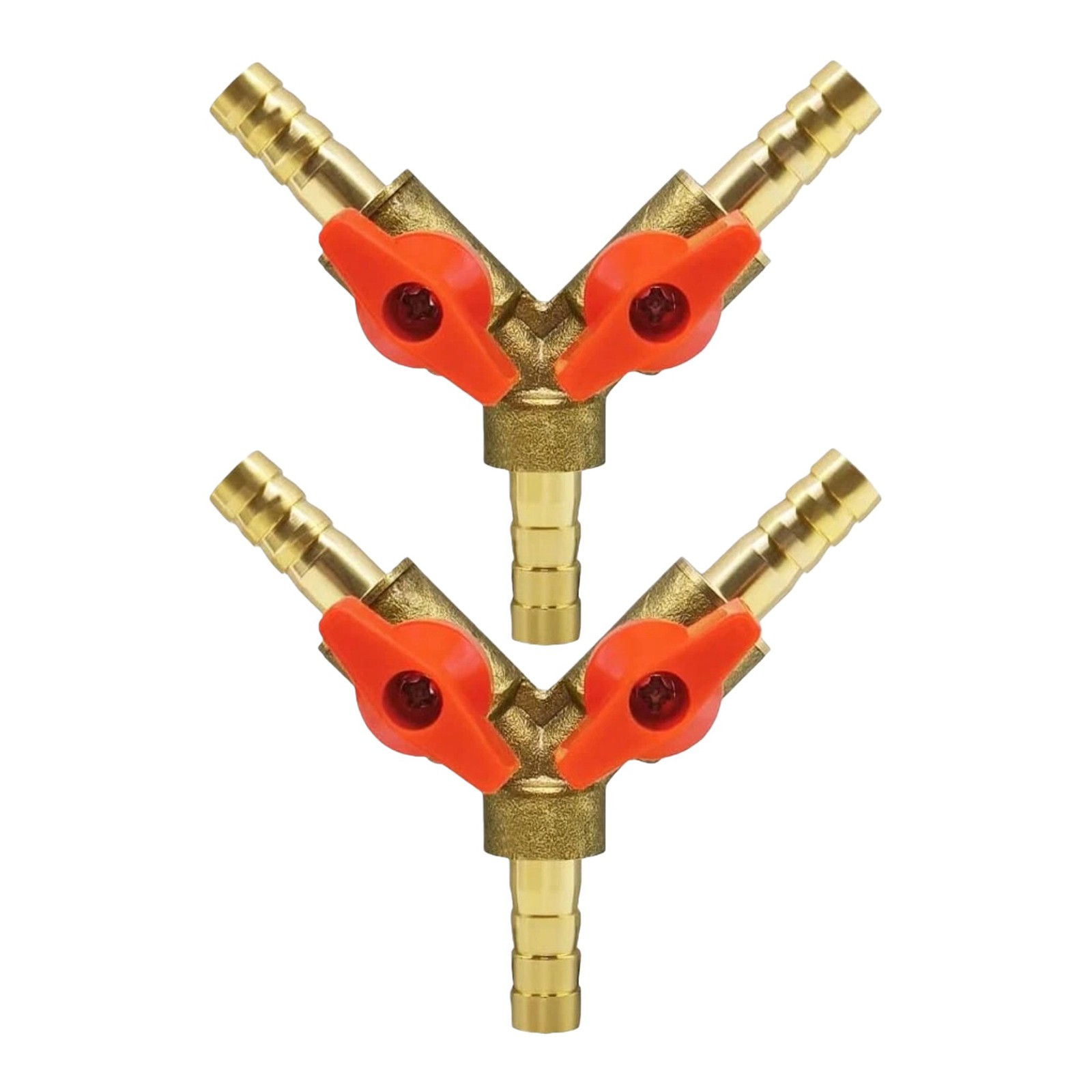 2 Pcs 3/8 Inch Hose Barb 3 Way Shut Off Ball Valve 2 Switch For ATV Vehicle