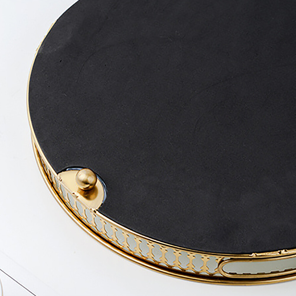 Round Tray Gold Tray Mirrored Decorative Tray For Home Office Living Room