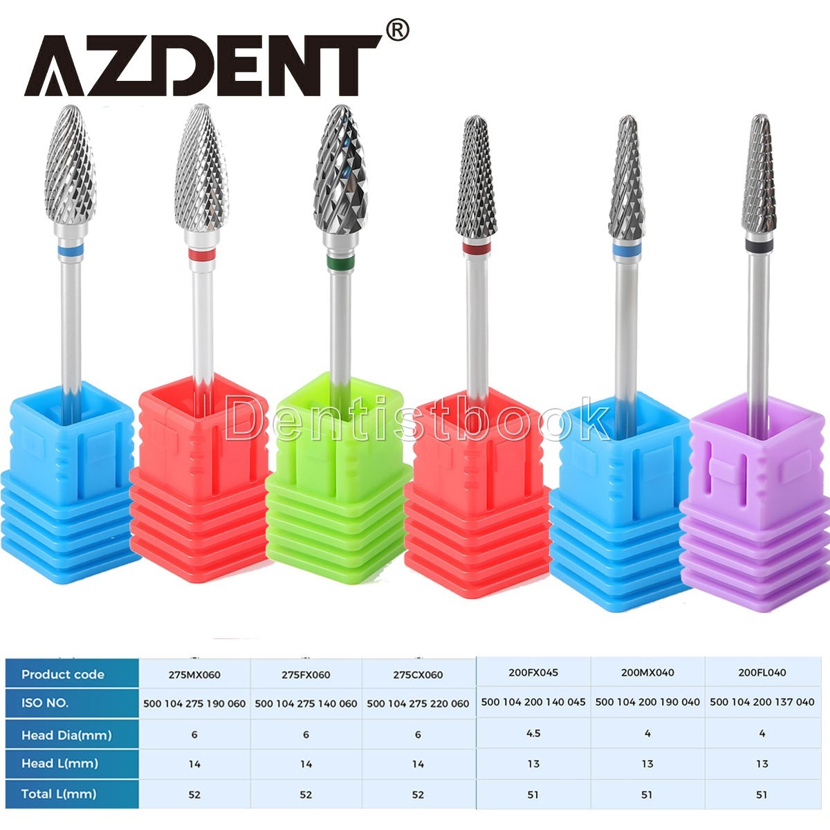 Dental Tungsten Carbide Burs Polishing Bur Steel Drills HP 2.35mm for Micromotor