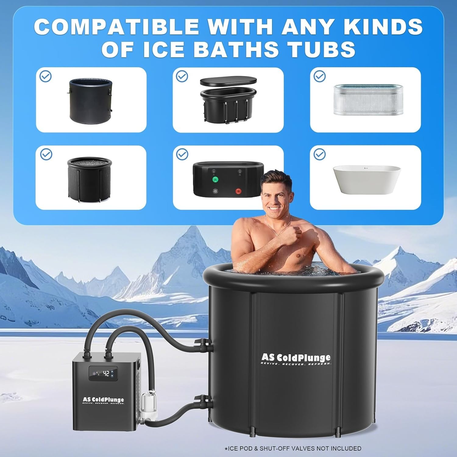 1/3 HP Water Chiller 79 Gal Ice bath Cold Plunge Cooler Cooling System with Pump