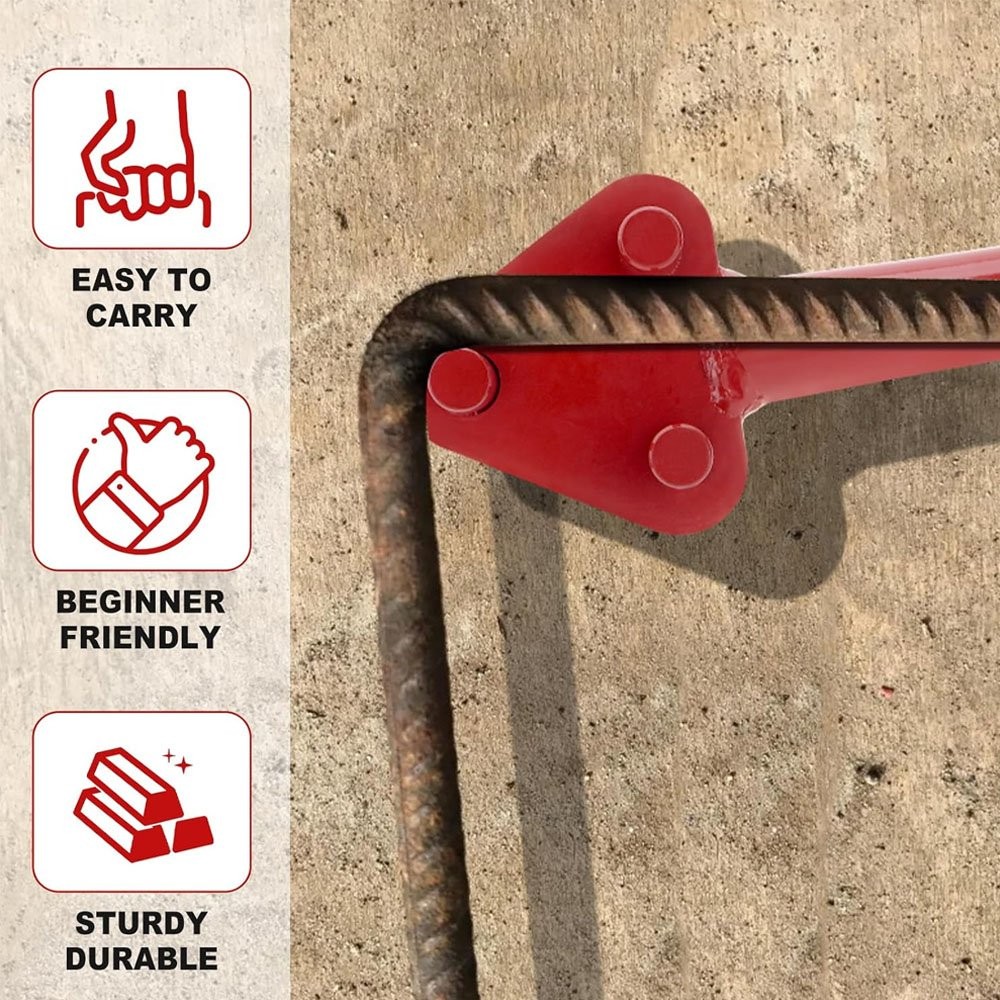 Manual Rebar Bender for 5/8 inch Rebar Flat Steel Rod Bending Tool Hand Operated