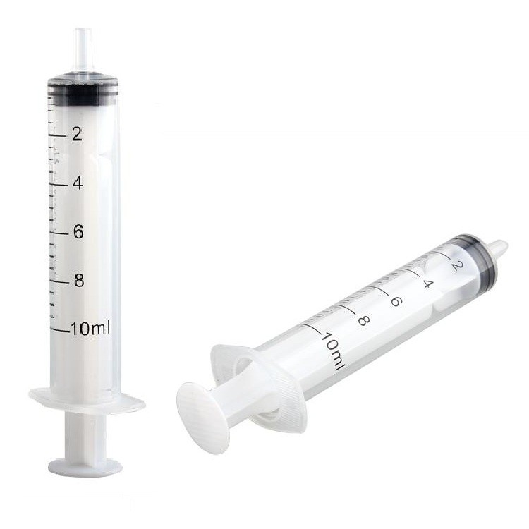 10 Syringe Luer Slip Tip 10mL Liquid Clear Plastic Sterile Medical/Animal Feeder