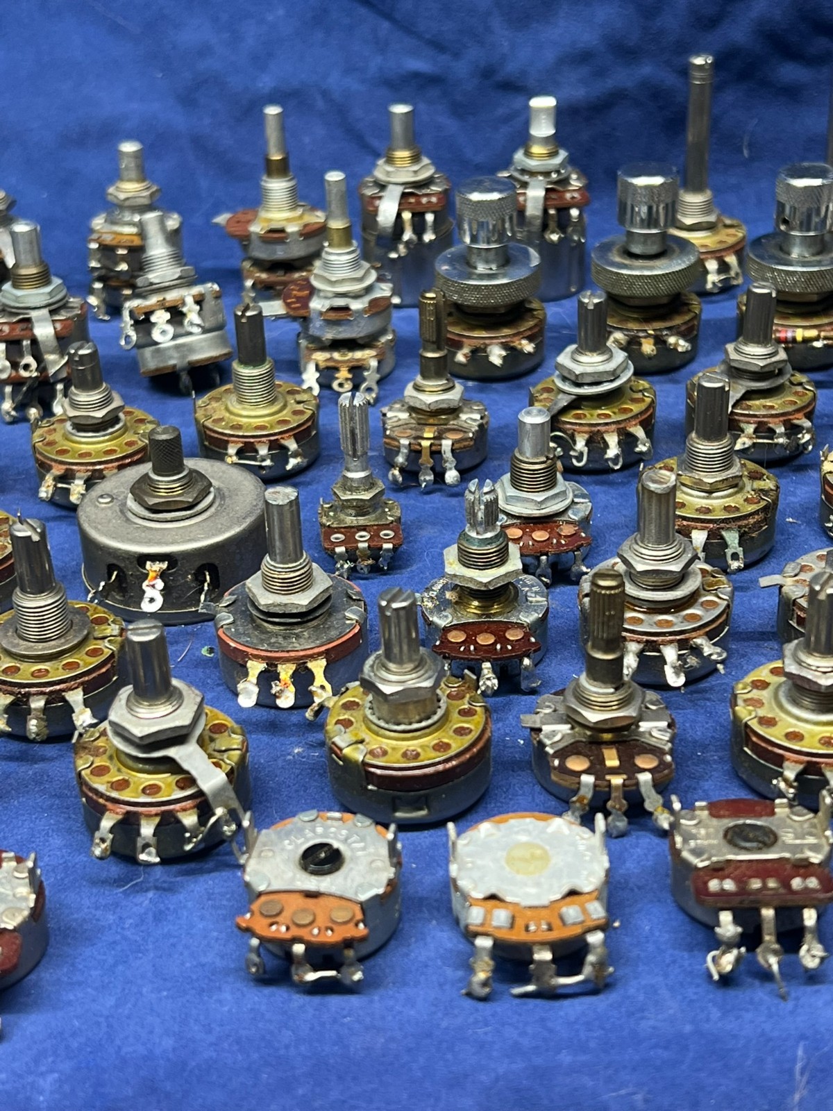 Variable Resistors ~ Assorted vintage potentiometers ~ Used & untested x 64