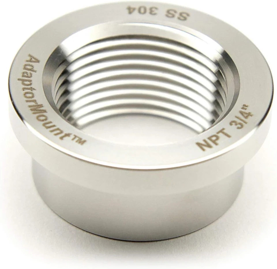 3/4″ NPT Stainless Steel 304 Female Threaded Stepped Weld Bung Mounting Fitting