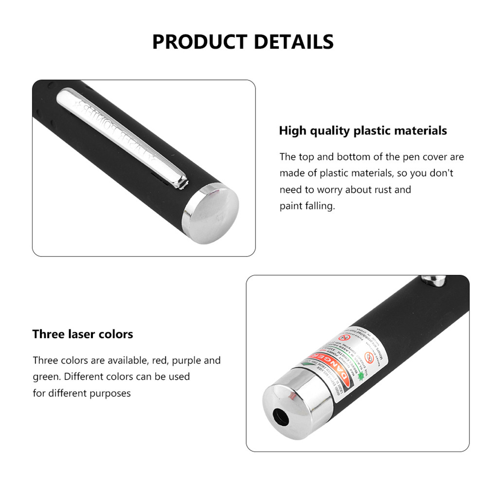 3 Packs Color 900Mile Laser Pointer Pen Green Blue Red Light Visible Beam Laze