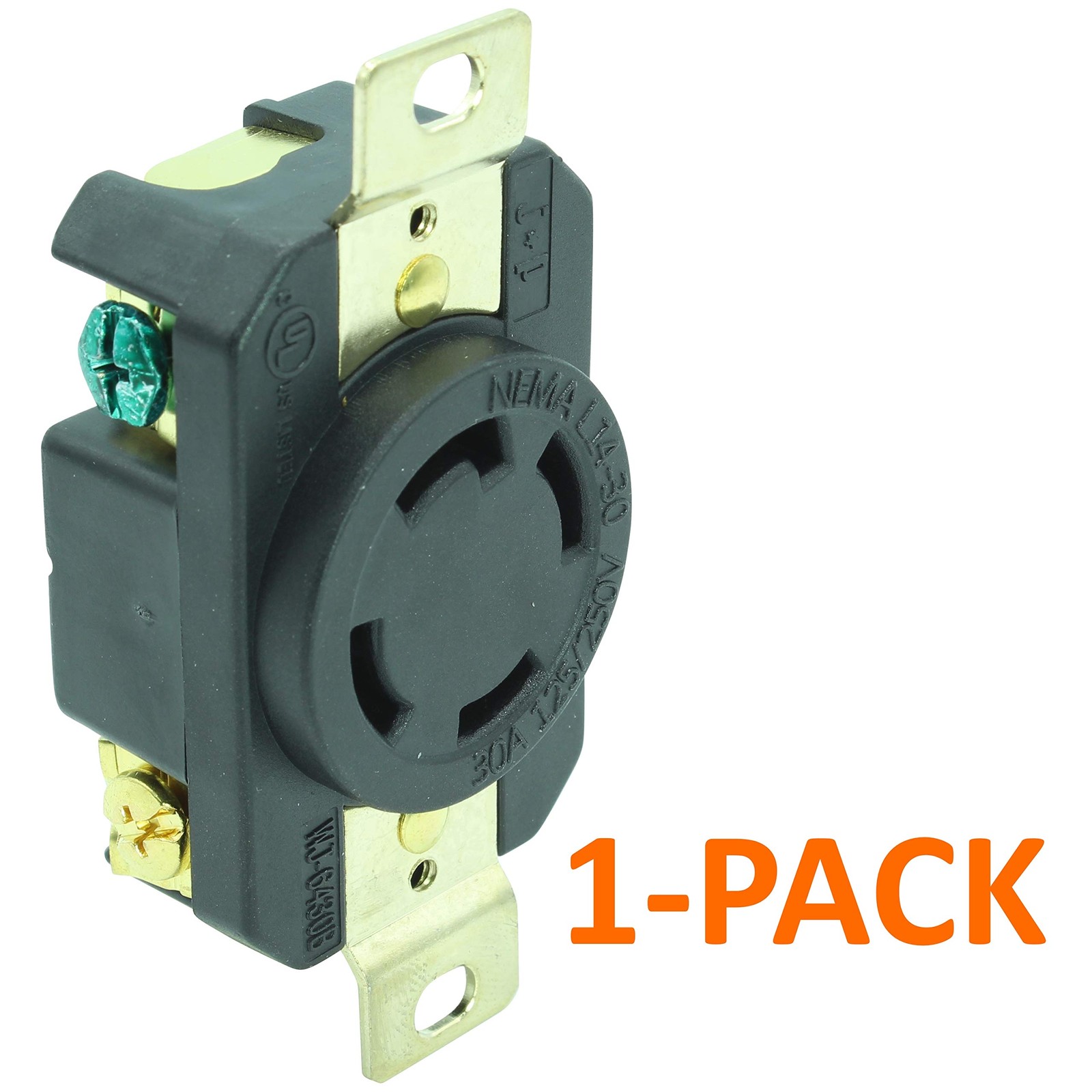 Journeyman-Pro 2710, NEMA L14-30R, 30A 125/250 Volt, Flush Mounting Locking Rece