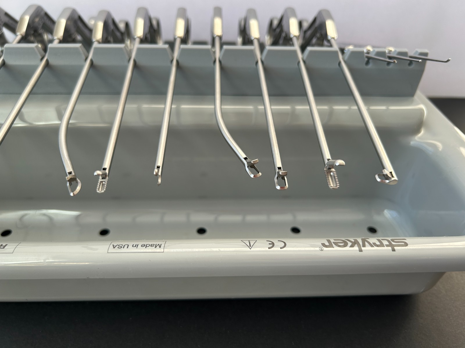 Stryker Conquest Set of 15 Arthroscopic Punches/Graspers/Probe W/ Tray Authentic