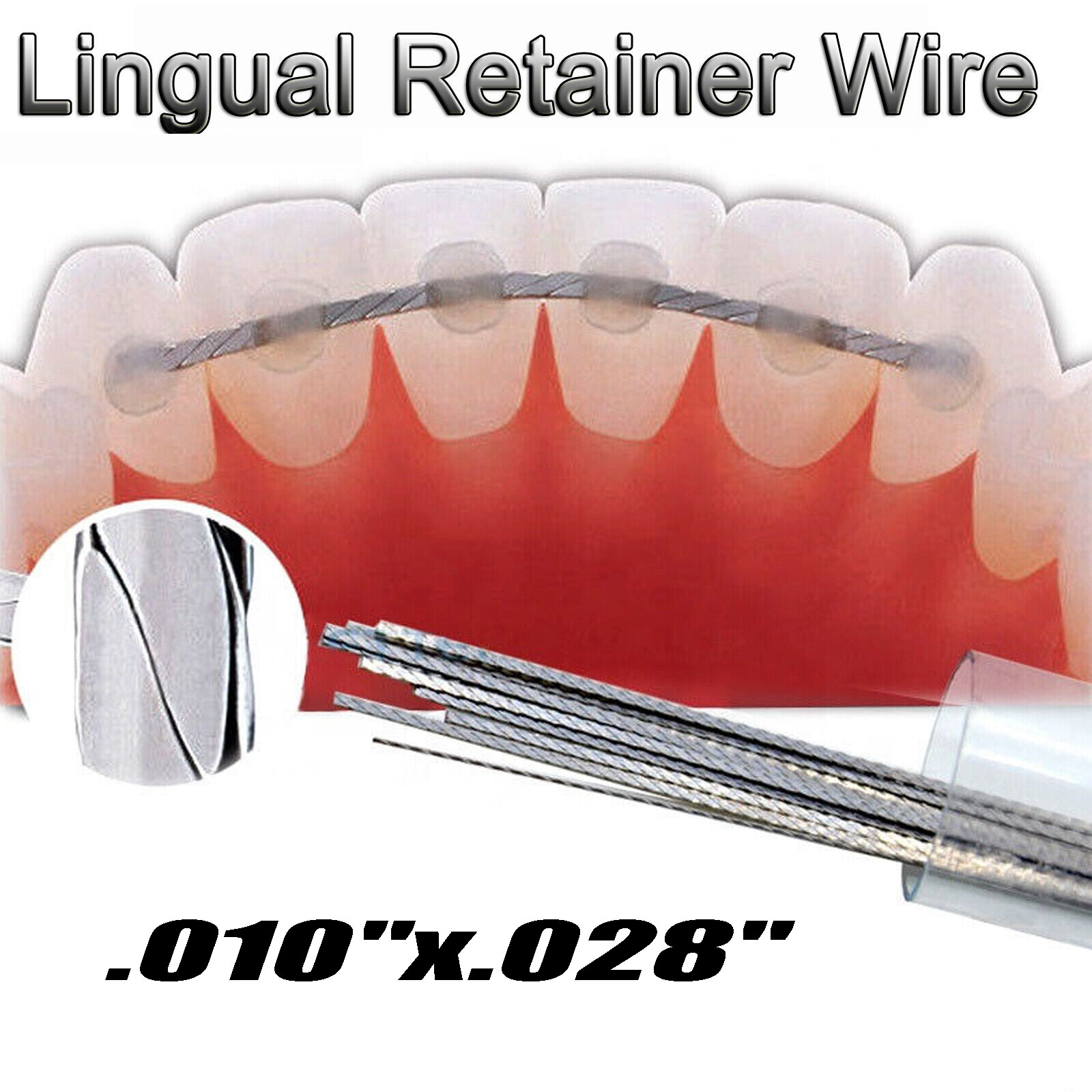 10 Pcs Dental Orthodontic Flat Strand Stainless Steel Lingual Retainer Wire