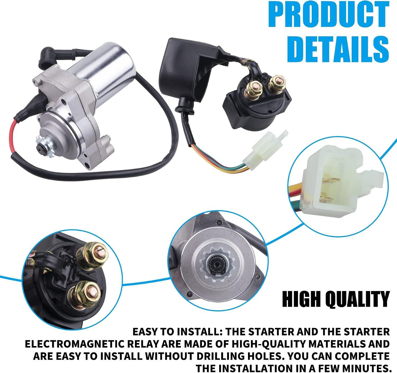 12 Teeth Starter Motor Starter Relay Solenoid for Tao Tao 125Cc