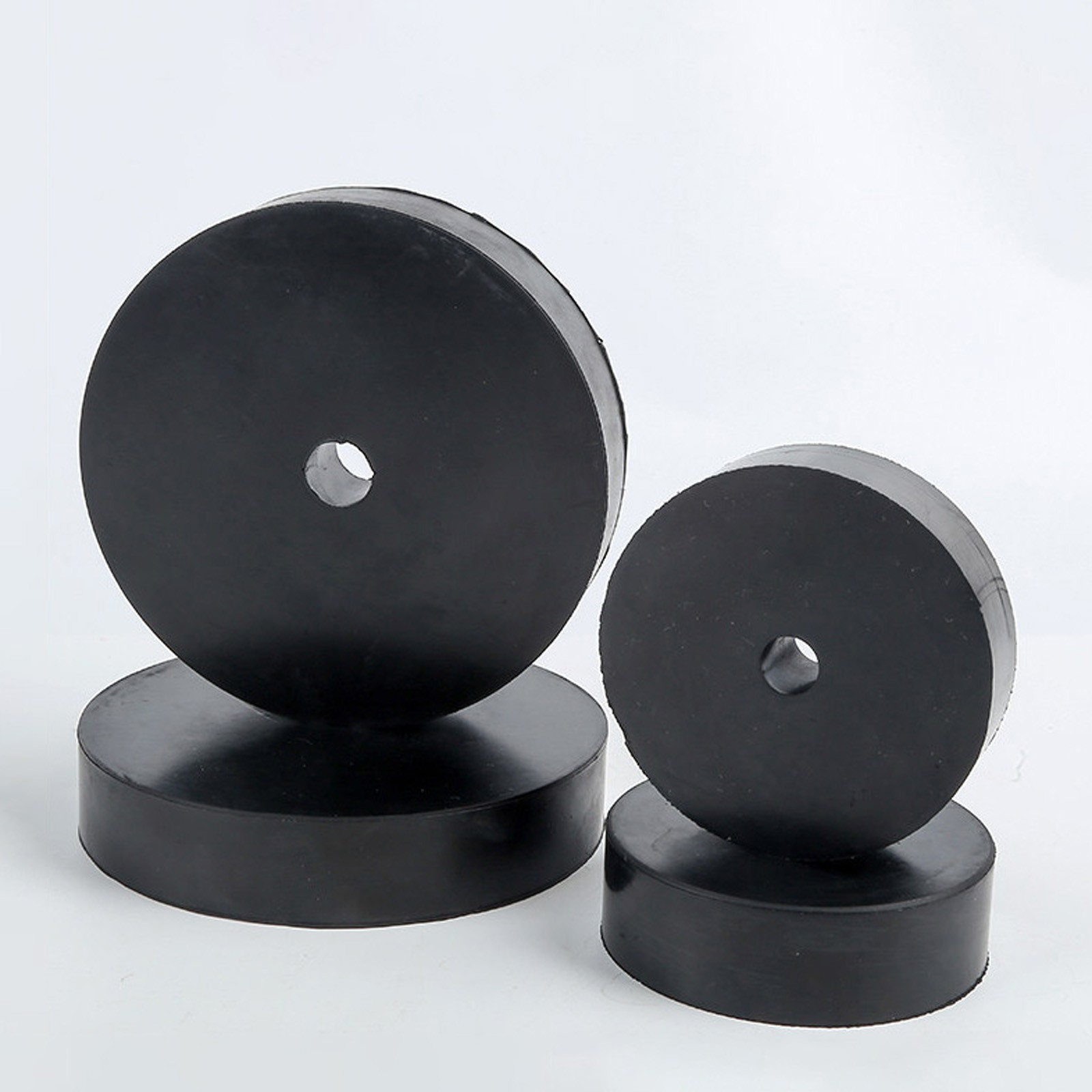 Black Round Rubber Pads OD 9mm-90mm Anti Vibration Isolation Spacer Buffer Block