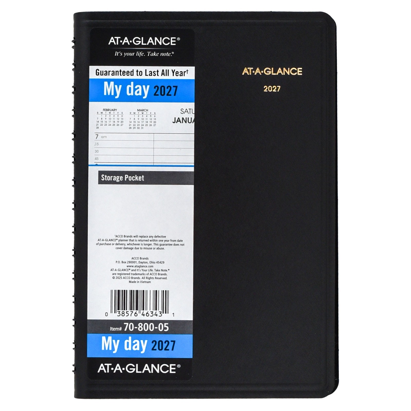 2026 At-A-Glance 70-800-05 Daily Appointment Book, 5 x 8″