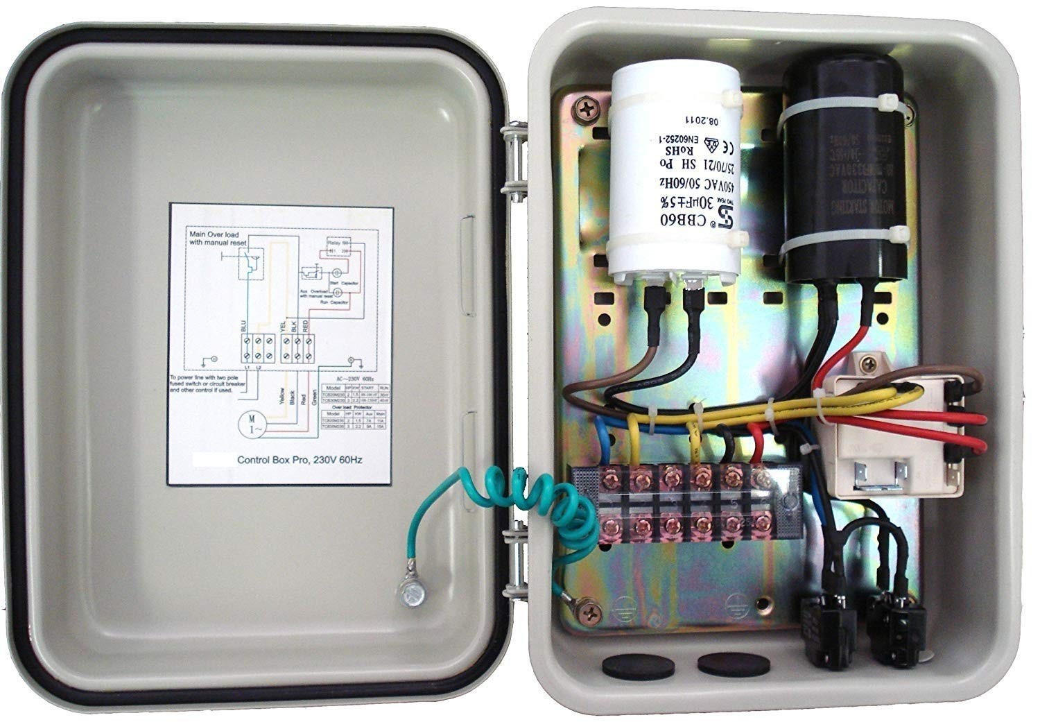 105-126 MFD (uF) Motor Start Capacitor Compatible for Franklin Control Box 28230