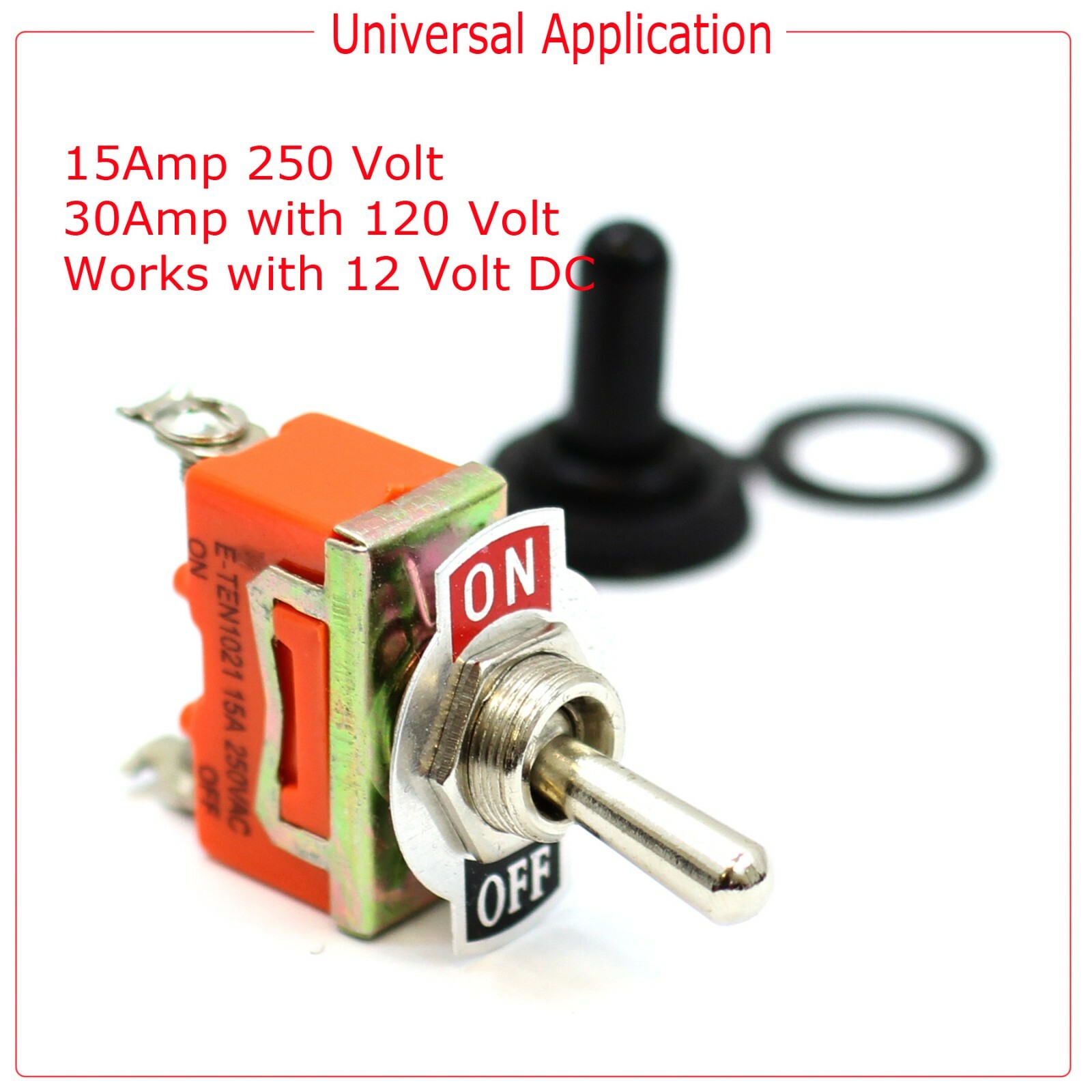5X Toggle SWITCH ON/OFF Heavy Duty 15A 250V SPDT 2 Terminal Car Boat Waterproof