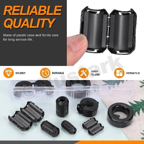 32 Pieces 7 Sizes Black Ferrite Ring Core Toroid RFI EMI N Size: 7 Sizes Black
