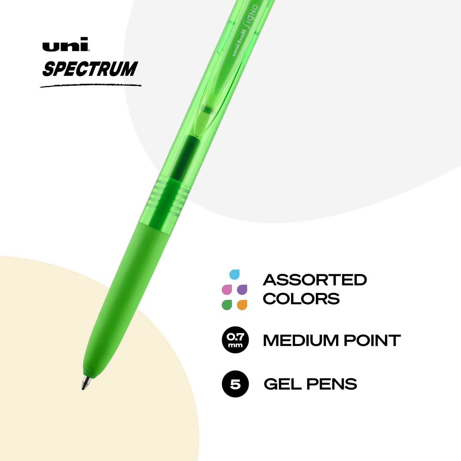 Uniball Spectrum Retractable Gel Pens, Medium Point Office Product