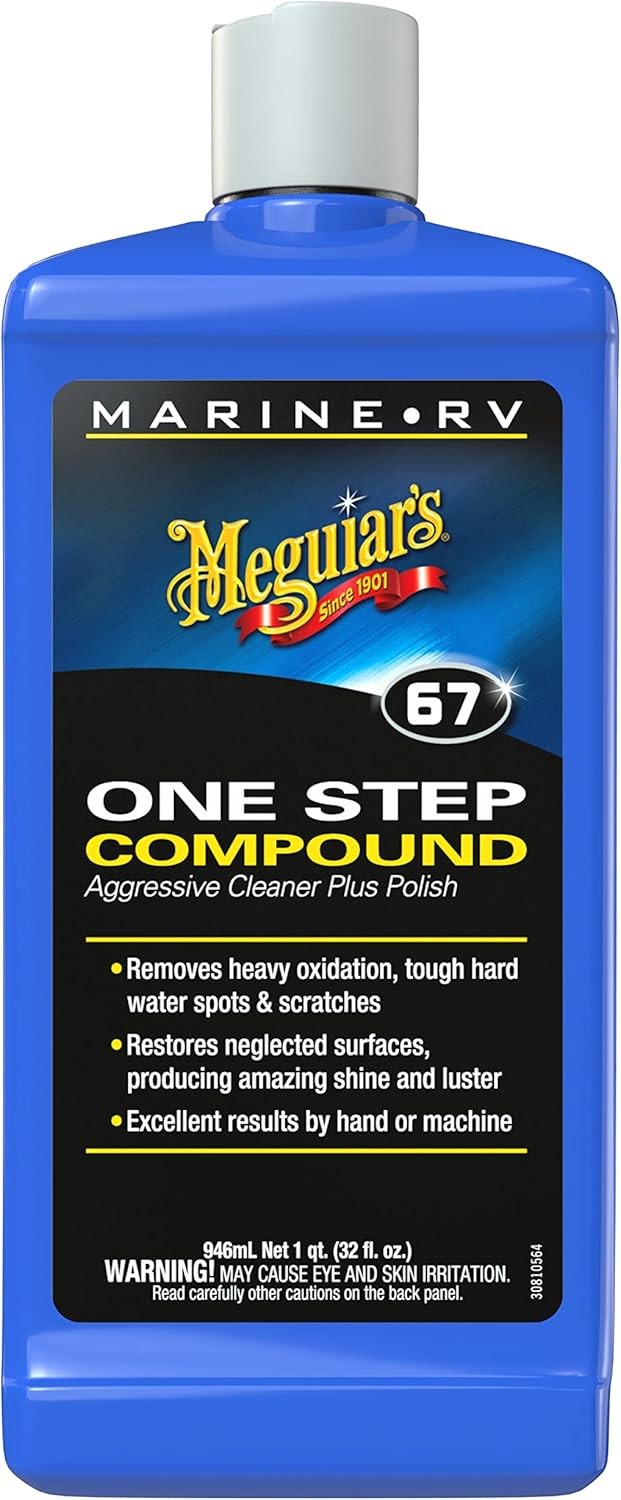 Meguiar’s M6732 Marine/RV One Step Compound, Remove Oxidation, Stains,…