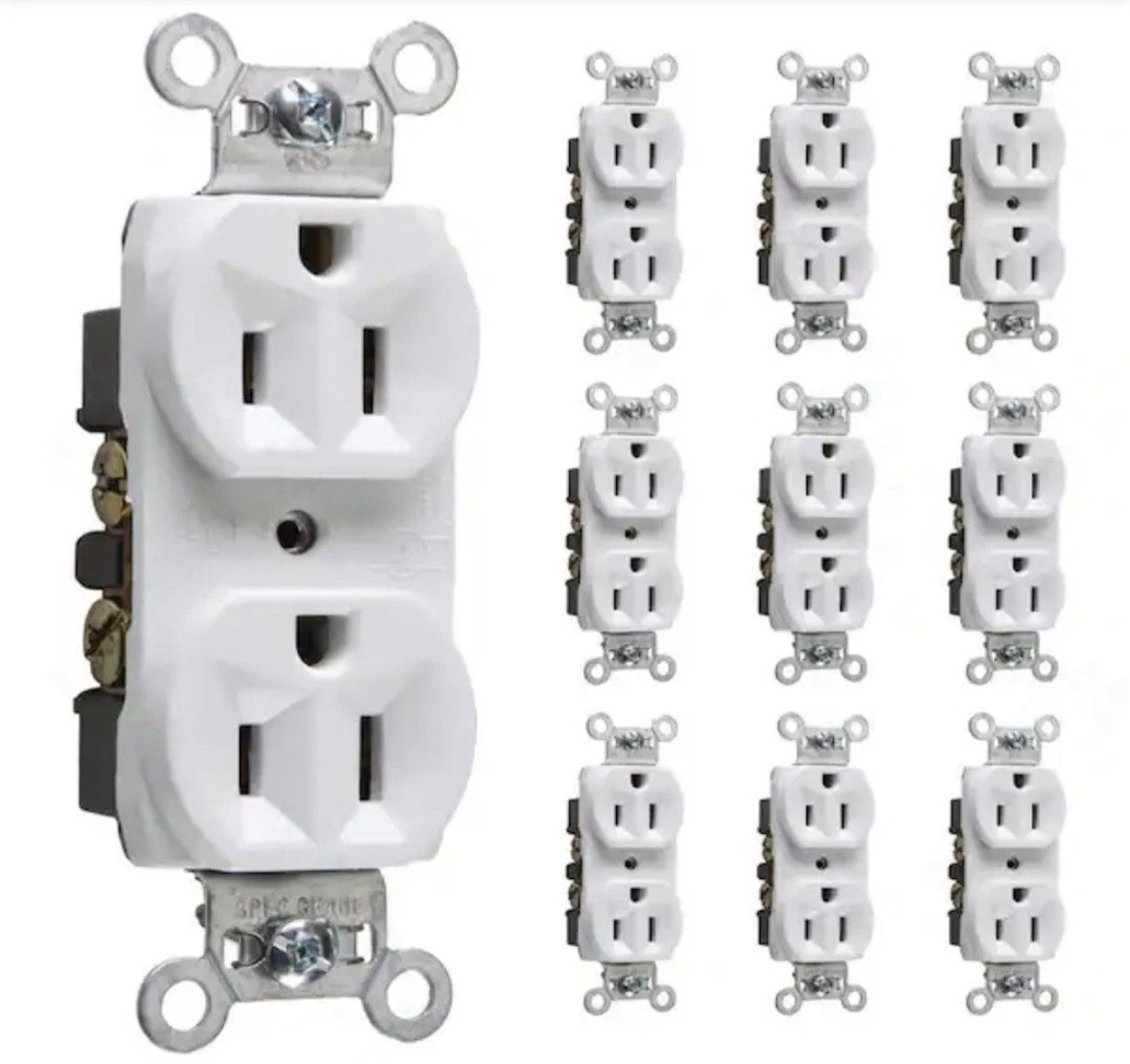 10pc Legrand Pass & Seymour 3232TR-W 15A 125V Tamper Resistant Duplex Receptacle