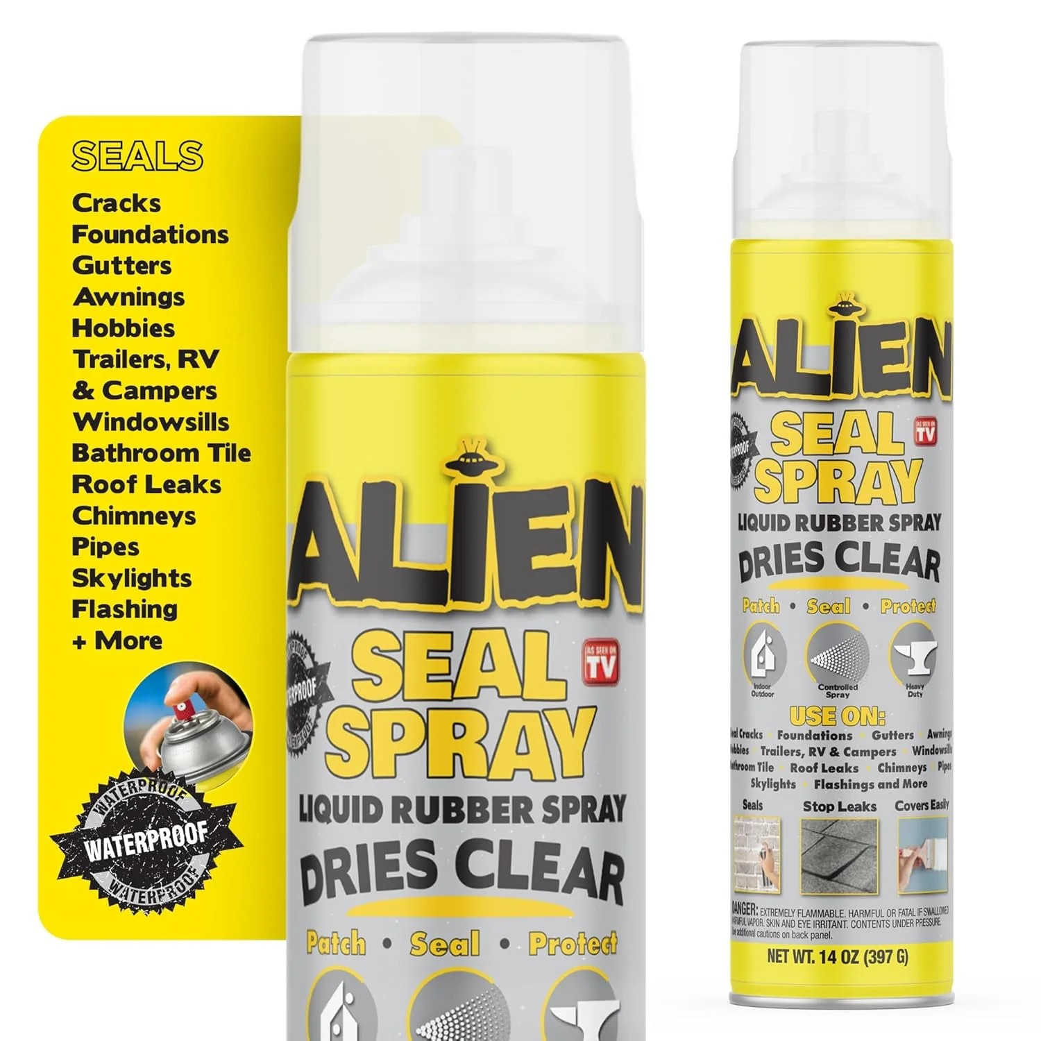 Waterproof Sealant Spray Clear Caulk 14 oz Liquid Rubber Seal Insulate Indoor