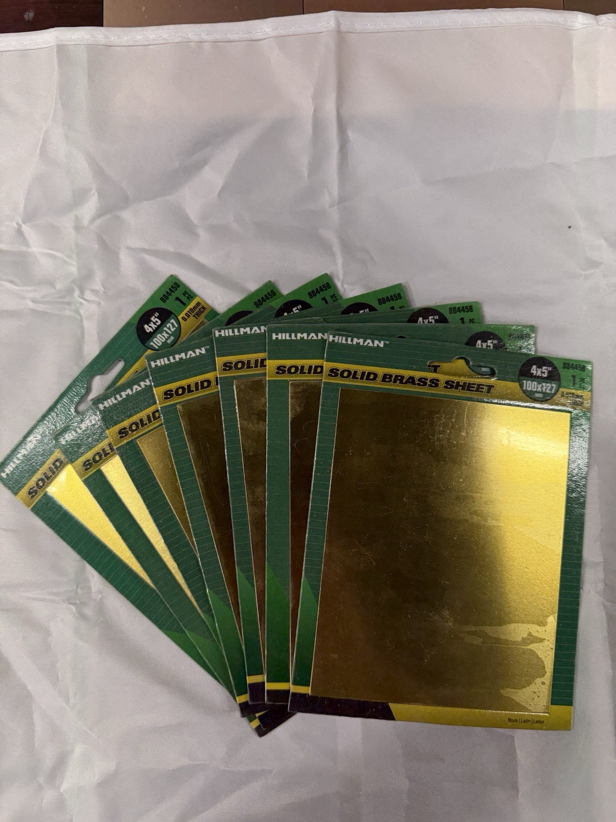 LOT Of 7 Hillman 4-in X 5-in Brass Solid Sheet Metal, 0.010-in Thick