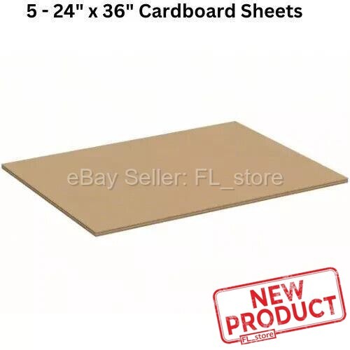 5 PACK Cardboard Sheets 24″ x 36″ Corrugated Kraft 9/32″ Thick Double Wall NEW