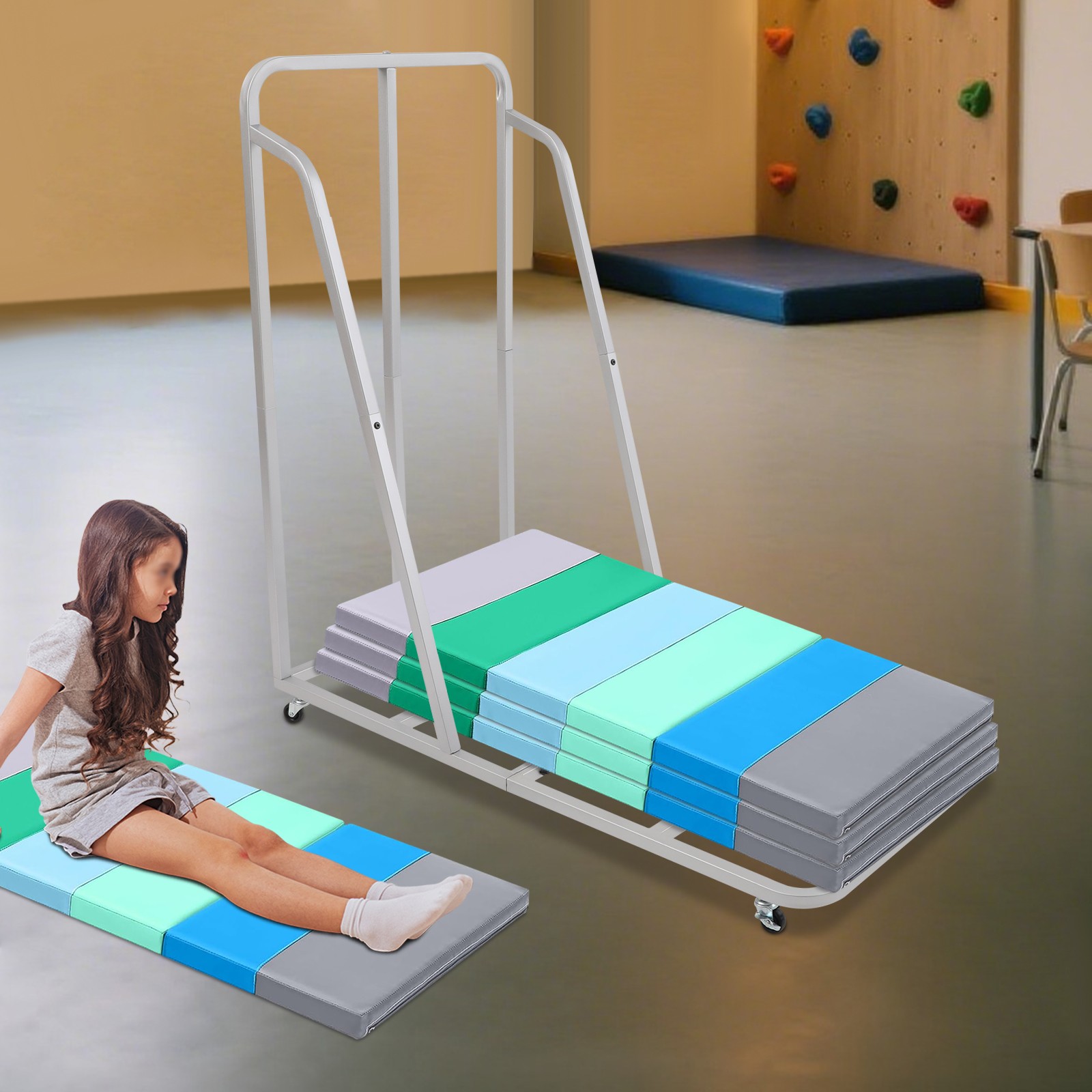 Rest Mat Trolley Storage Cart Rolling Cart for Sleeping Mats Teaching Rolling