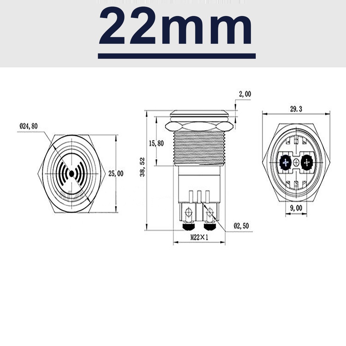 LED Red Flash Alarm Warning Indicator Signal Light with Buzzer 12V/24V 70~100dB
