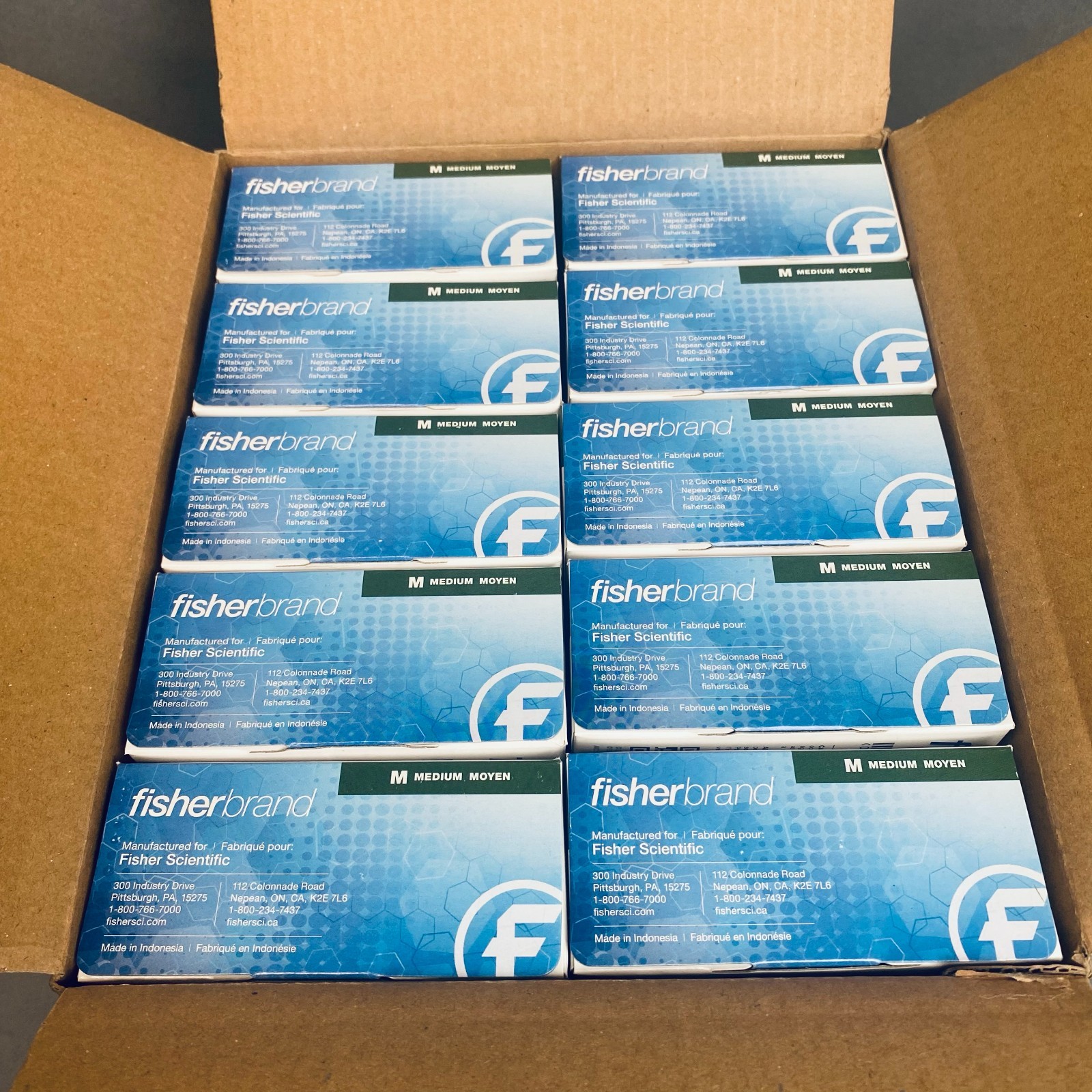 Fisherbrand Nitrile Gloves M Powder Free with Aloe 10 Boxes of 100 Gloves Each