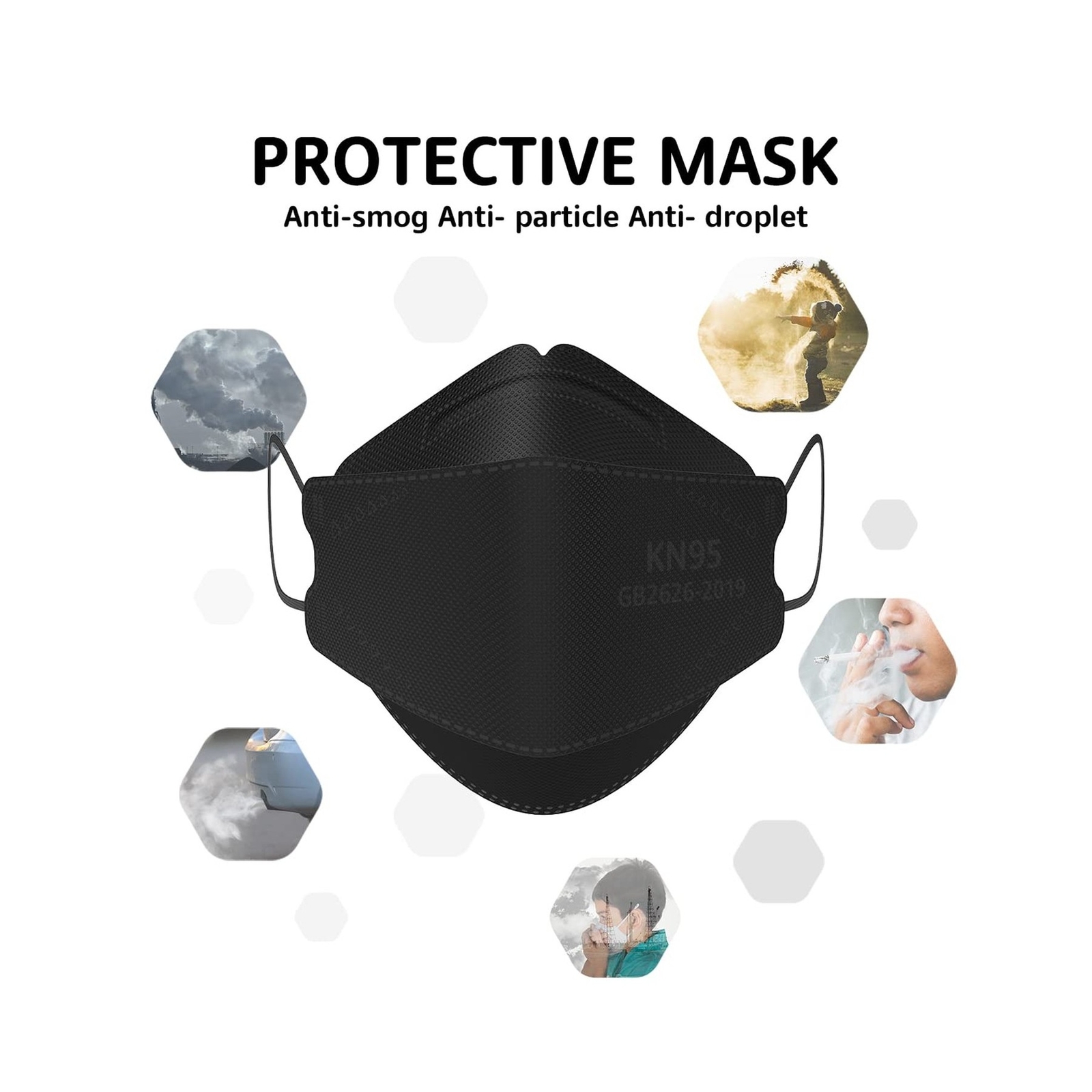 LEVENIS KN95 Face Masks 50 Pack, Breathable Comfortable and Disposable KN95 M…