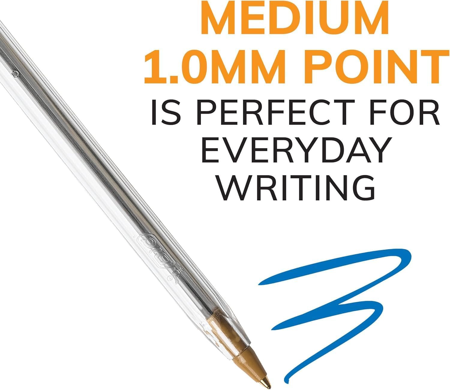 Cristal Xtra Smooth Ballpoint Pen, 1.0 Mm Medium Point and Easy-Glide System Ink