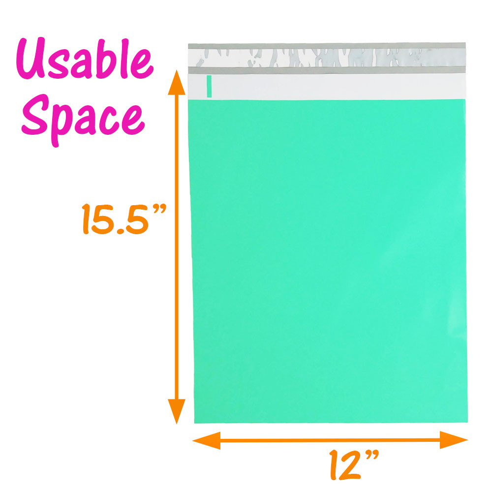 12×15.5 Pink]]Blue]Green]Purple]Yellow,Teal Poly Mailer Colored Shipping Bag NEW