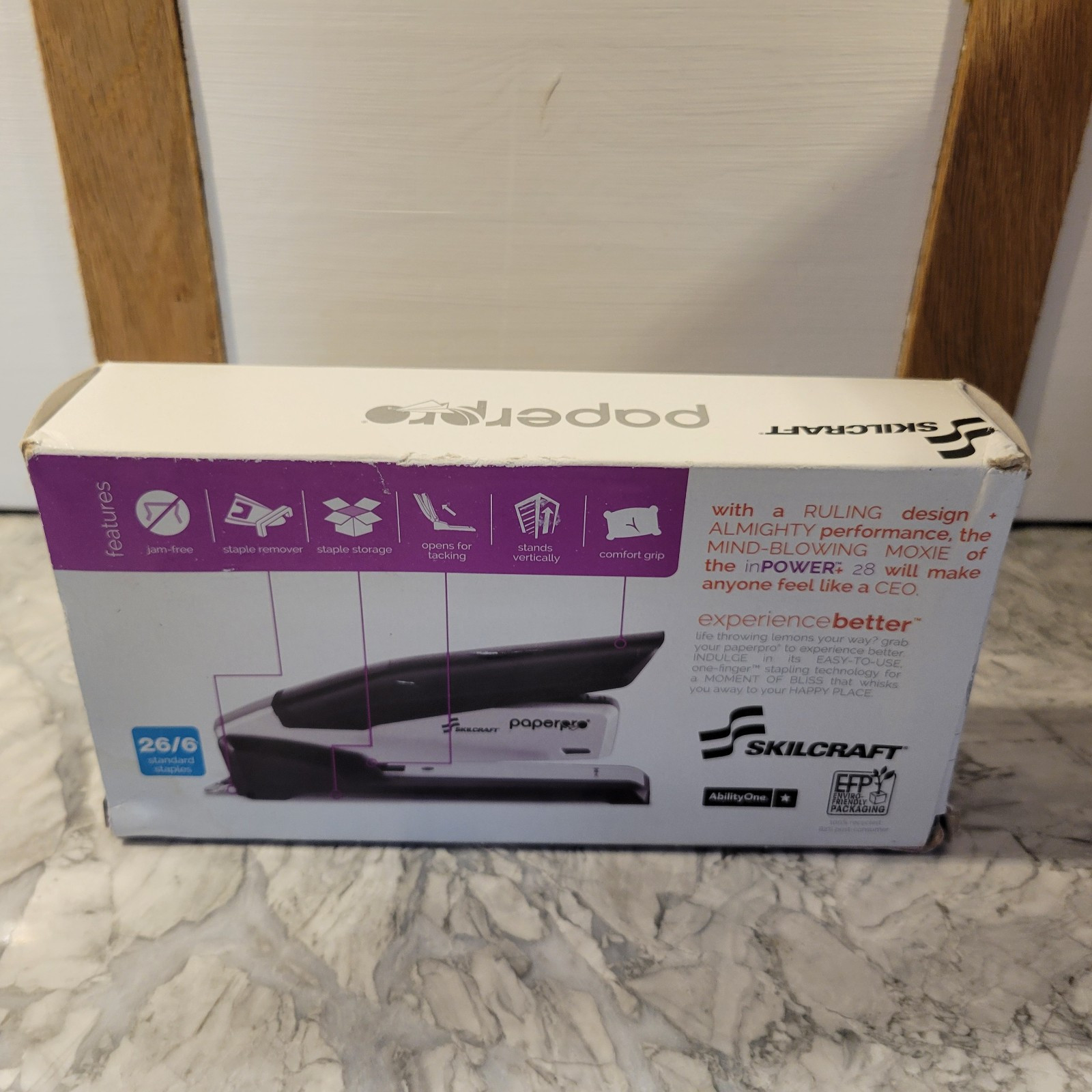 PaperPro inPOWER+ 28 Premium Desktop Stapler, 28-Sheet Capacity, Black/Silver
