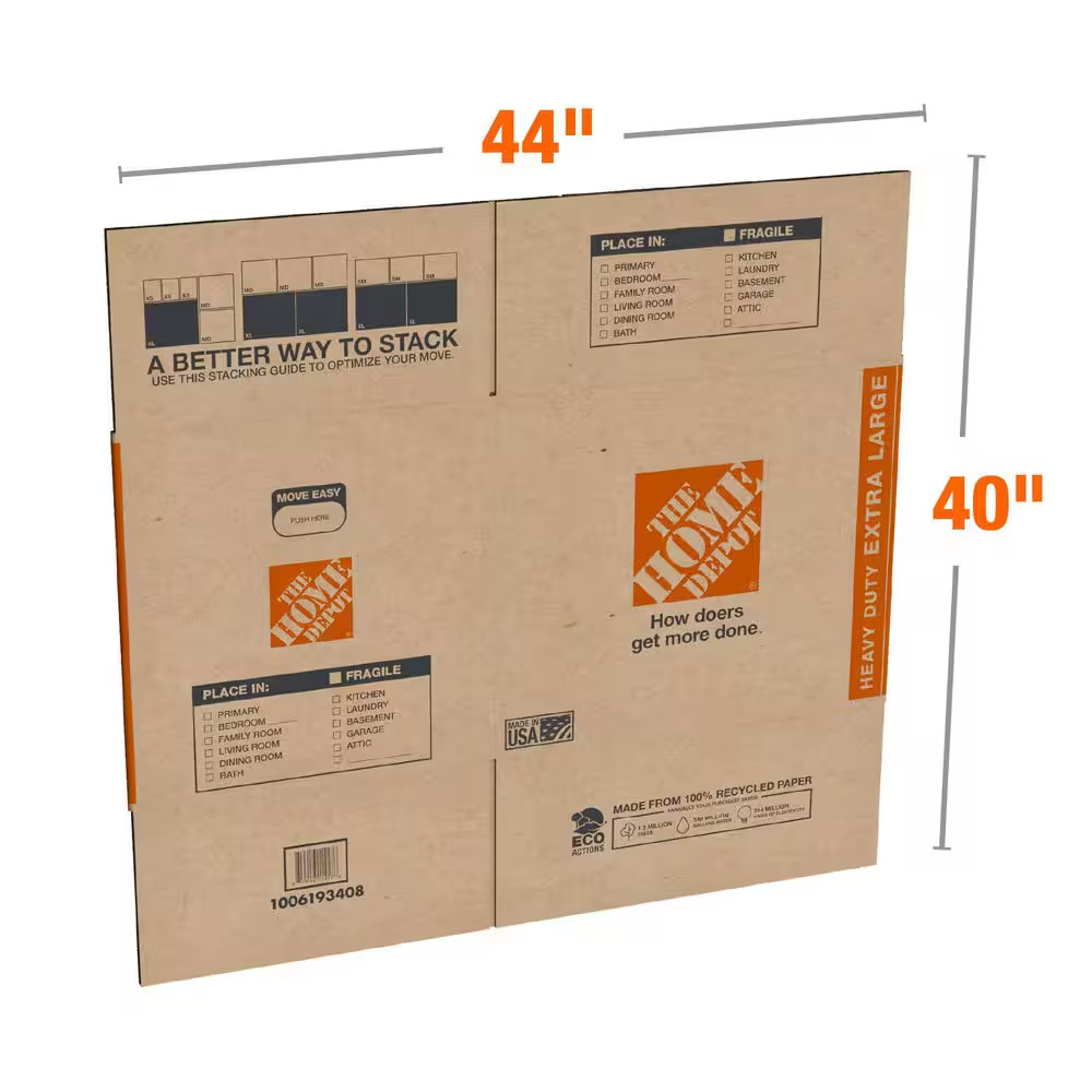 Extra Large Heavy Duty Moving, Shipping, Packing Box with Handles